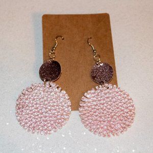 Faux leather earrings - Pink